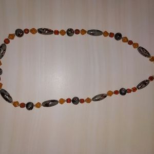 Hand made glass and semi precious necklace.